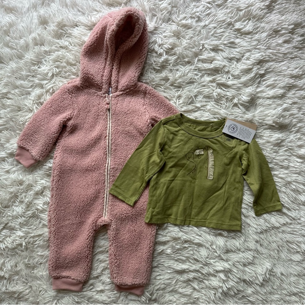 Carter's Sherpa Jumpsuit and First Impressions Tee New With Tags Size 9 Months